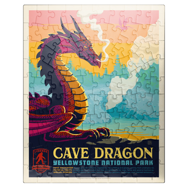 puzzleplate Legends Of The National Parks: Yellowstone's Cave Dragon, Vintage Poster 100 Jigsaw Puzzle