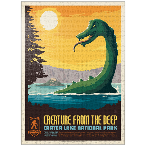 puzzleplate Legends Of The National Parks: Crater Lake's Creature From The Deep, Vintage Poster 1000 Jigsaw Puzzle