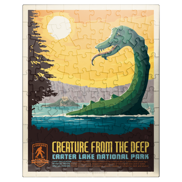 puzzleplate Legends Of The National Parks: Crater Lake's Creature From The Deep, Vintage Poster 100 Jigsaw Puzzle