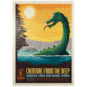 puzzleplate Legends Of The National Parks: Crater Lake's Creature From The Deep, Vintage Poster 500 Jigsaw Puzzle