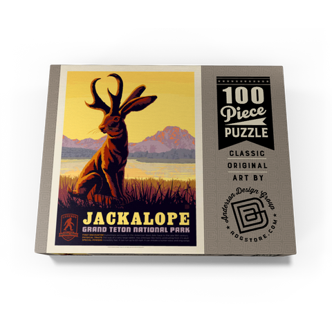 Legends Of The National Parks: Grand Teton's Jackalope, Vintage Poster 100 Jigsaw Puzzle box view1