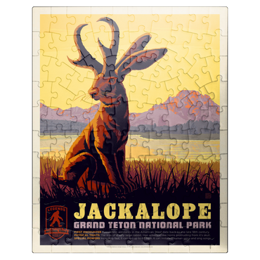 puzzleplate Legends Of The National Parks: Grand Teton's Jackalope, Vintage Poster 100 Jigsaw Puzzle