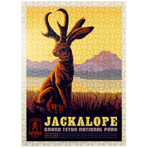 puzzleplate Legends Of The National Parks: Grand Teton's Jackalope, Vintage Poster 500 Jigsaw Puzzle
