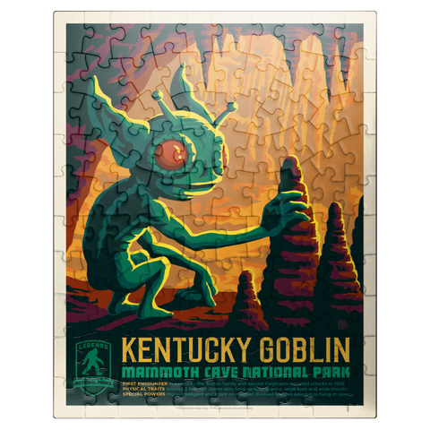 puzzleplate Legends Of The National Parks: Mammoth Cave's Kentucky Goblin, Vintage Poster 100 Jigsaw Puzzle