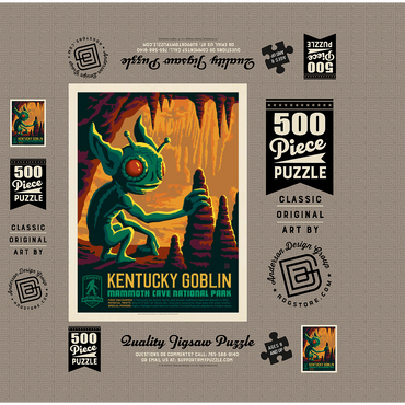 Legends Of The National Parks: Mammoth Cave's Kentucky Goblin, Vintage Poster 500 Jigsaw Puzzle box 3D Modell