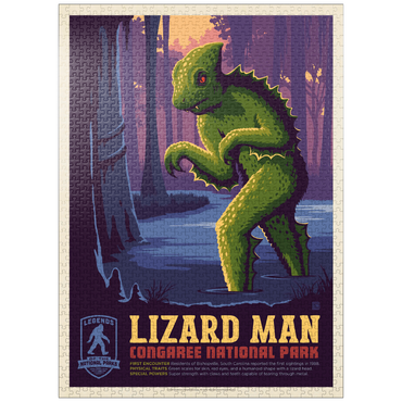 puzzleplate Legends Of The National Parks: Congaree's Lizard Man, Vintage Poster 1000 Jigsaw Puzzle
