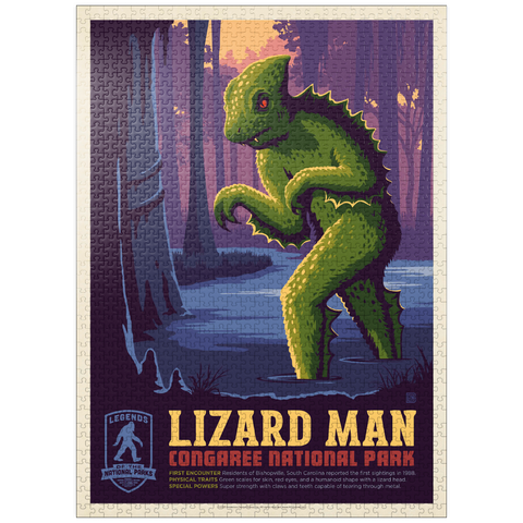 puzzleplate Legends Of The National Parks: Congaree's Lizard Man, Vintage Poster 1000 Jigsaw Puzzle