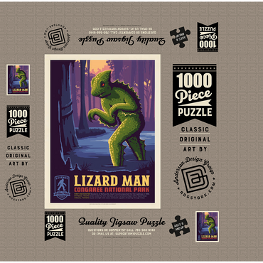 Legends Of The National Parks: Congaree's Lizard Man, Vintage Poster 1000 Jigsaw Puzzle box 3D Modell
