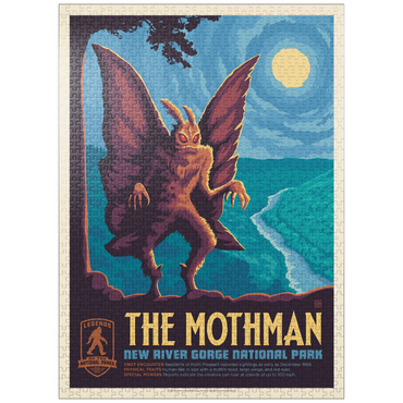 puzzleplate Legends Of The National Parks: New River Gorge's MothMan, Vintage Poster 1000 Jigsaw Puzzle