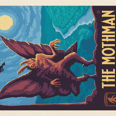 Legends Of The National Parks: New River Gorge's MothMan, Vintage Poster 1000 Jigsaw Puzzle 3D Modell