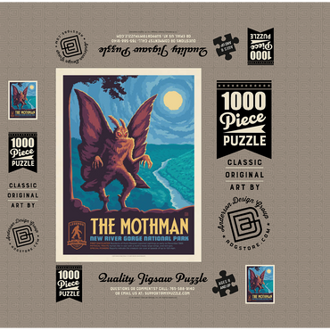 Legends Of The National Parks: New River Gorge's MothMan, Vintage Poster 1000 Jigsaw Puzzle box 3D Modell