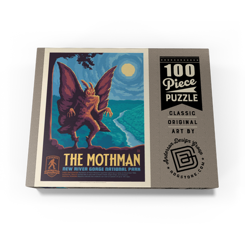 Legends Of The National Parks: New River Gorge's MothMan, Vintage Poster 100 Jigsaw Puzzle box view3