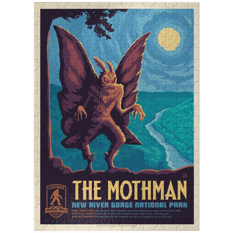 puzzleplate Legends Of The National Parks: New River Gorge's MothMan, Vintage Poster 300 Jigsaw Puzzle