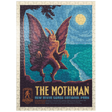 puzzleplate Legends Of The National Parks: New River Gorge's MothMan, Vintage Poster 500 Jigsaw Puzzle
