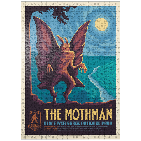 puzzleplate Legends Of The National Parks: New River Gorge's MothMan, Vintage Poster 500 Jigsaw Puzzle