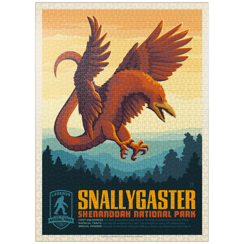 puzzleplate Legends Of The National Parks: Shenandoah's Snallygaster, Vintage Poster 1000 Jigsaw Puzzle