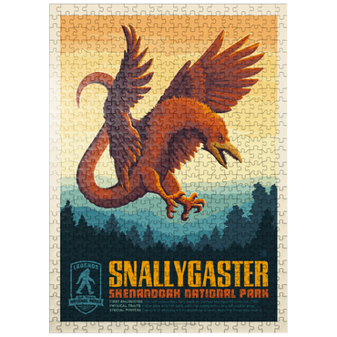 puzzleplate Legends Of The National Parks: Shenandoah's Snallygaster, Vintage Poster 500 Jigsaw Puzzle