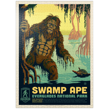 puzzleplate Legends Of The National Parks: Everglade's Swamp Ape, Vintage Poster 1000 Jigsaw Puzzle