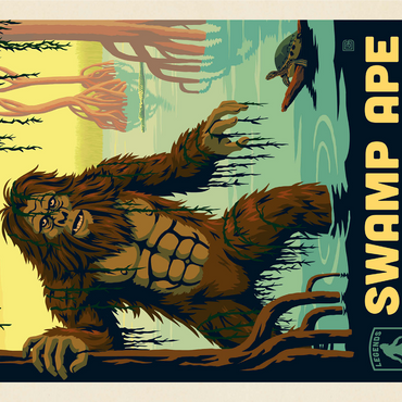 Legends Of The National Parks: Everglade's Swamp Ape, Vintage Poster 1000 Jigsaw Puzzle 3D Modell