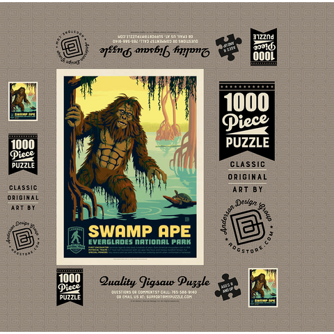 Legends Of The National Parks: Everglade's Swamp Ape, Vintage Poster 1000 Jigsaw Puzzle box 3D Modell