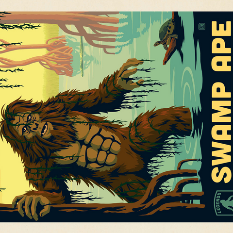 Legends Of The National Parks: Everglade's Swamp Ape, Vintage Poster 500 Jigsaw Puzzle 3D Modell
