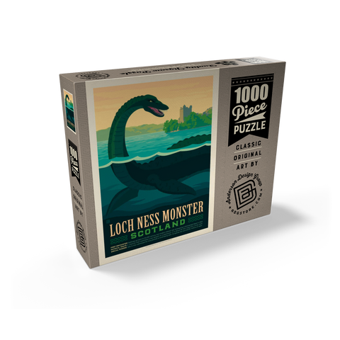 Mythical Creatures: Loch Ness Monster, Vintage Poster 1000 Jigsaw Puzzle box view2