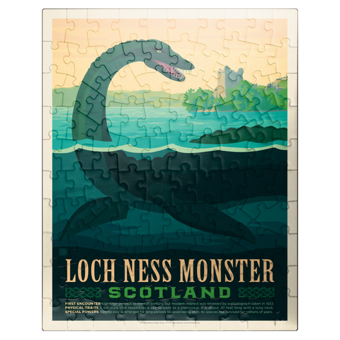 puzzleplate Mythical Creatures: Loch Ness Monster, Vintage Poster 100 Jigsaw Puzzle