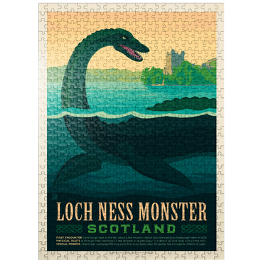 puzzleplate Mythical Creatures: Loch Ness Monster, Vintage Poster 500 Jigsaw Puzzle