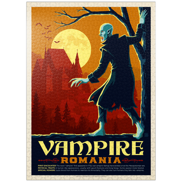 puzzleplate Mythical Creatures: Vampire (Romania), Vintage Poster 1000 Jigsaw Puzzle