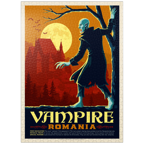 puzzleplate Mythical Creatures: Vampire (Romania), Vintage Poster 1000 Jigsaw Puzzle