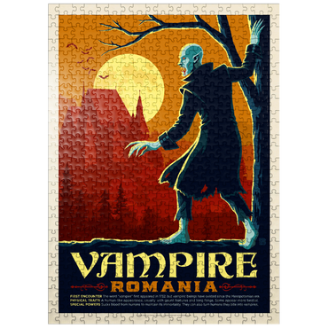 puzzleplate Mythical Creatures: Vampire (Romania), Vintage Poster 500 Jigsaw Puzzle