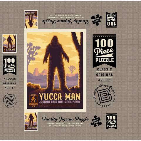 Legends Of The National Parks: Joshua Tree's Yucca Man, Vintage Poster 100 Jigsaw Puzzle box 3D Modell