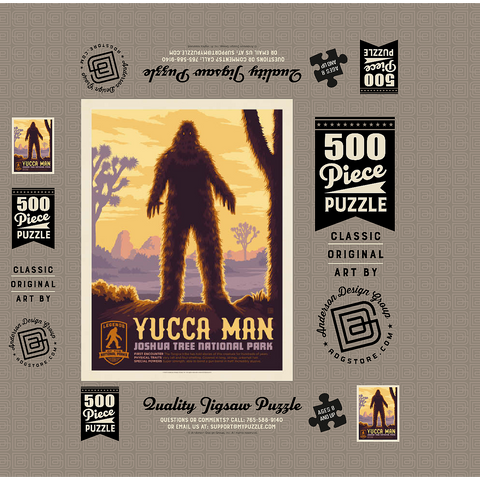 Legends Of The National Parks: Joshua Tree's Yucca Man, Vintage Poster 500 Jigsaw Puzzle box 3D Modell