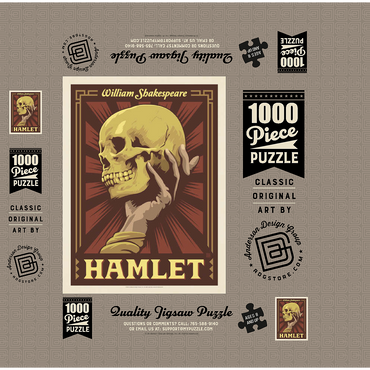 Hamlet: William Shakespeare, Vintage Poster 1000 Jigsaw Puzzle box 3D Modell
