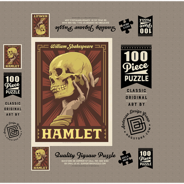 Hamlet: William Shakespeare, Vintage Poster 100 Jigsaw Puzzle box 3D Modell