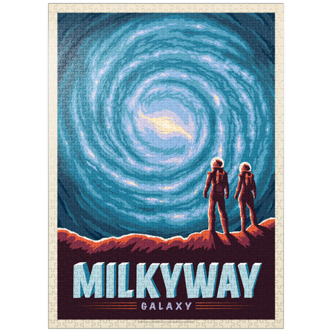 puzzleplate Milky Way Galaxy, Vintage Poster 1000 Jigsaw Puzzle