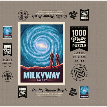 Milky Way Galaxy, Vintage Poster 1000 Jigsaw Puzzle box 3D Modell