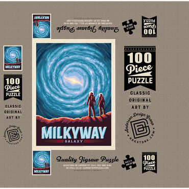 Milky Way Galaxy, Vintage Poster 100 Jigsaw Puzzle box 3D Modell