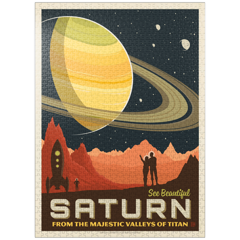 puzzleplate Saturn: From The Valleys Of Titan, Vintage Poster 1000 Jigsaw Puzzle
