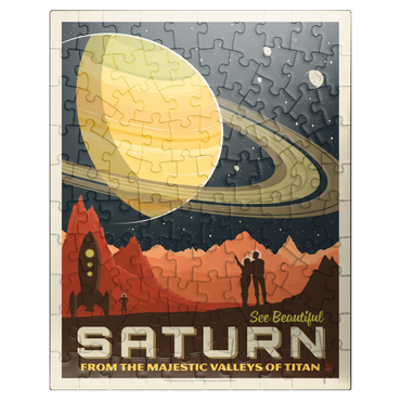 puzzleplate Saturn: From The Valleys Of Titan, Vintage Poster 100 Jigsaw Puzzle