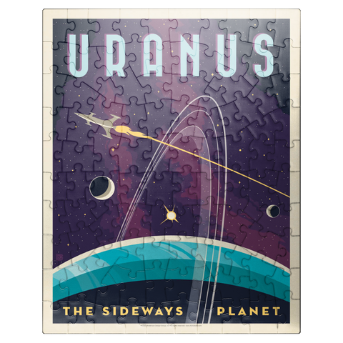 puzzleplate Uranus: The Sideways Planet, Vintage Poster 100 Jigsaw Puzzle