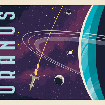 Uranus: The Sideways Planet, Vintage Poster 100 Jigsaw Puzzle 3D Modell