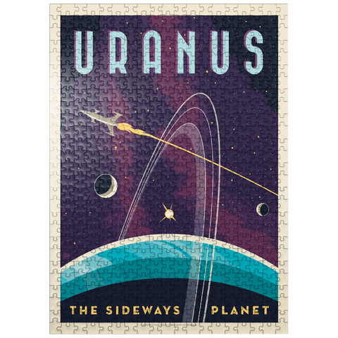 puzzleplate Uranus: The Sideways Planet, Vintage Poster 500 Jigsaw Puzzle