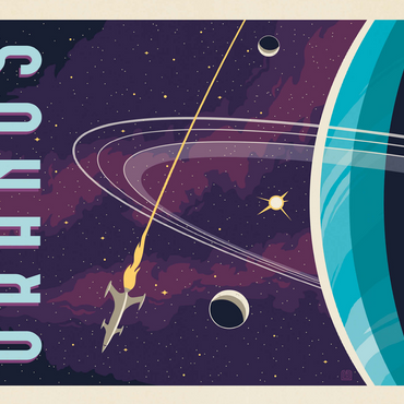 Uranus: The Sideways Planet, Vintage Poster 500 Jigsaw Puzzle 3D Modell