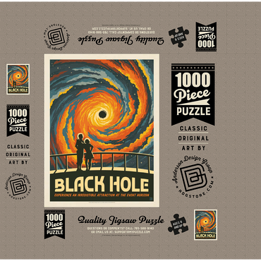 Black Hole: An Irresistible Attraction, Vintage Poster 1000 Jigsaw Puzzle box 3D Modell