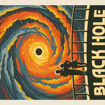 Black Hole: An Irresistible Attraction, Vintage Poster 100 Jigsaw Puzzle 3D Modell