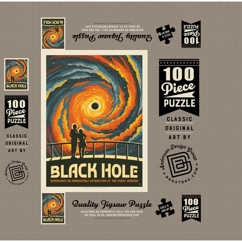 Black Hole: An Irresistible Attraction, Vintage Poster 100 Jigsaw Puzzle box 3D Modell