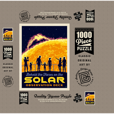 Solar Flare, Vintage Poster 1000 Jigsaw Puzzle box 3D Modell