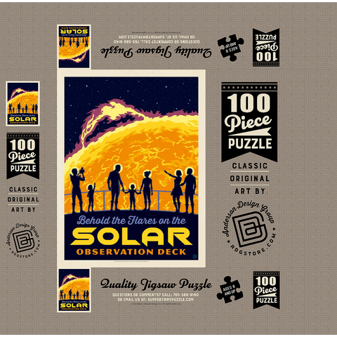 Solar Flare, Vintage Poster 100 Jigsaw Puzzle box 3D Modell