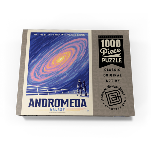 Andromeda Galaxy Tour, Vintage Poster 1000 Jigsaw Puzzle box view3